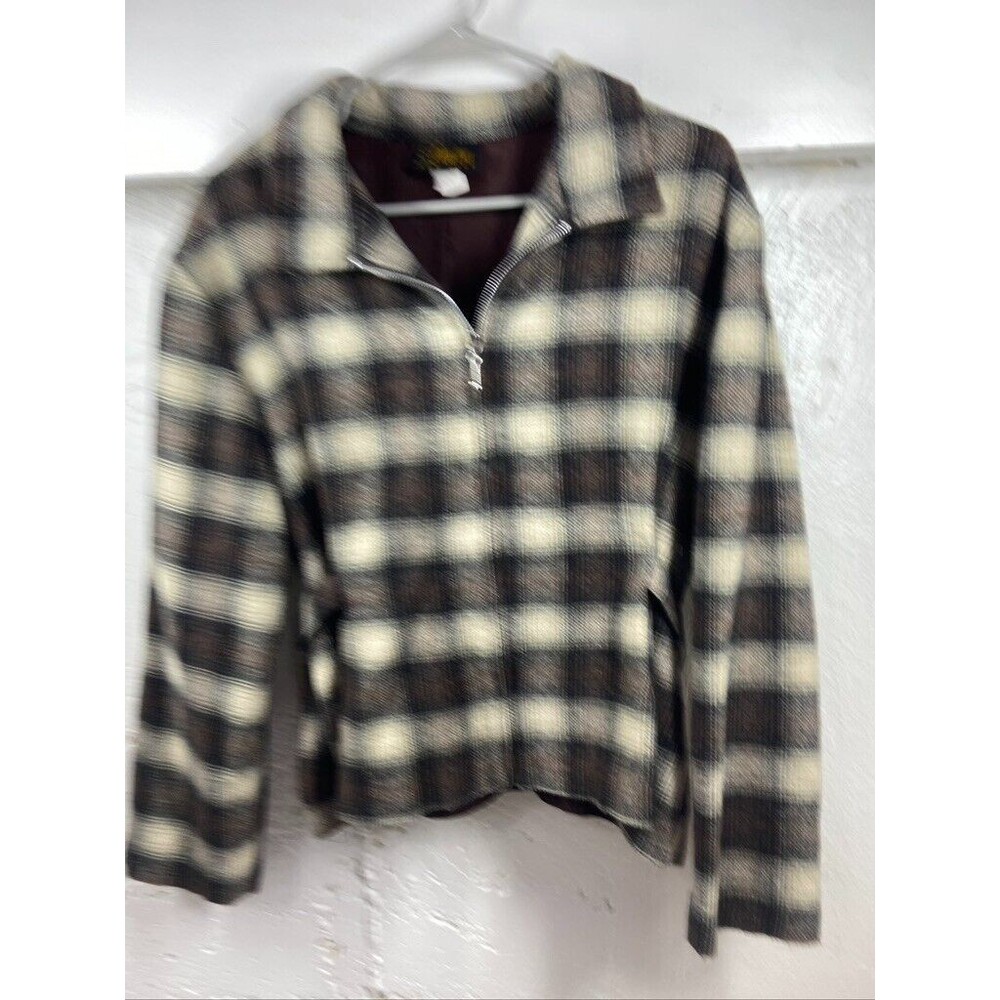 DAVID PAUL NEW YORK WOMENS LARGE WOOL BLEND FULL ZIP SHORT JACKET VINTAGE